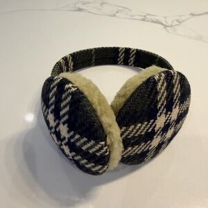 Authentic Burberry Plaid Ear Muffs in Green